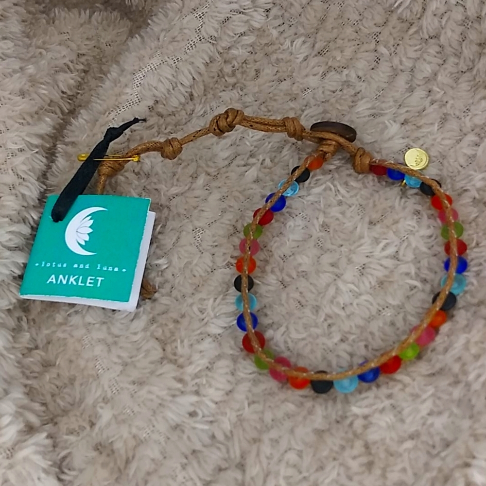 Lotus and Luna Multi Color Beaded Rope Anklet